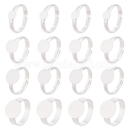 HOBBIESAY 80Pcs 4 Style Brass Pad Ring Base Findings FIND-HY0001-08S-1