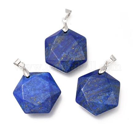 Faceted Natural Lapis Lazuli Pendants G-F340-03B-1