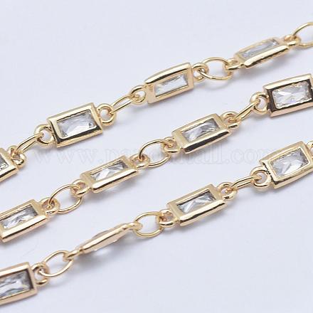 Chaînes avec perles en zircone cubique manuelle CHC-F005-10G-NR-1