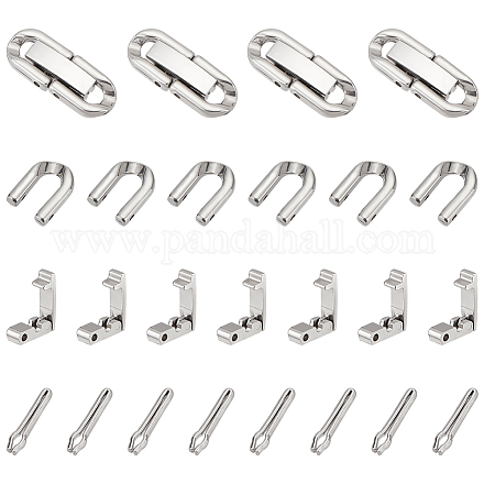 UNICRAFTALE 10pcs Stainless Steel Fold Over Clasp Bracelet Extender Clasp Metal Jewelry Clasps Link Extension Clasp for Bracelet Necklace Jewelry Making STAS-UN0049-93-1