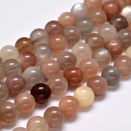 Brins de perles multi-pierres de lune naturelles de qualité aa X-G-M296-01-8mm-1
