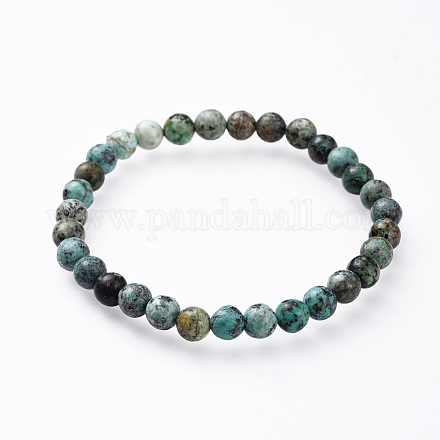 Bracelets extensibles turquoise naturelle africaine (jaspe) X-BJEW-JB04557-04-1