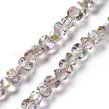 Transparent Electroplate Glass Beads Strands EGLA-L043-HP01-1