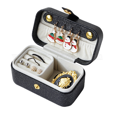 Boîte à bijoux rectangle en simili cuir PW-WG94455-03-1