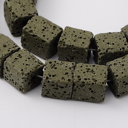 Brins de perles de roche de lave synthétique G-N0104-10mm-20-1
