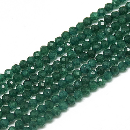 Chapelets de perles de jade blanche naturelle G-S300-119A-2mm-1