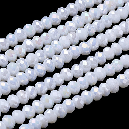 Electroplate Glass Bead Strands GLAA-F001-4x3mm-30L-1
