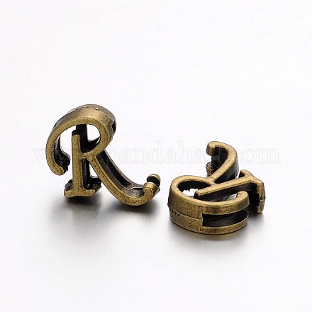 Tibetan Style Antique Bronze Plated Alloy Letter Slide Charms PALLOY-J542-R-NF-1