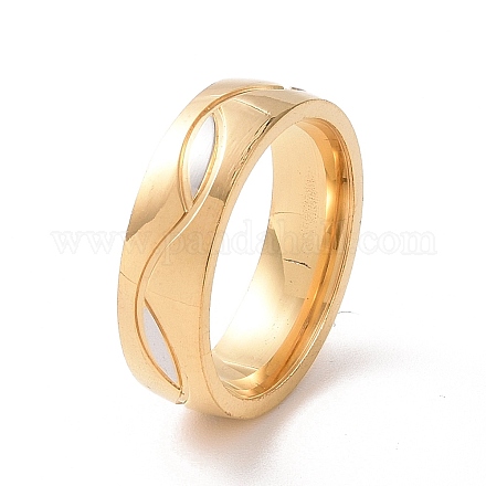 Двухцветное 201 кольцо из нержавеющей стали для женщин RJEW-I089-48B-1
