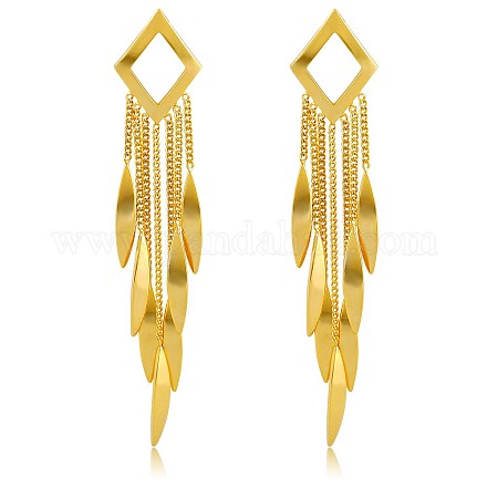 Brass Rhombus Chandelier Earrings JE1093A-1