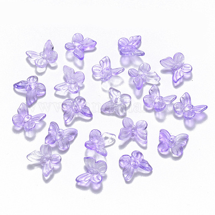 Transparent Spray Painted Glass Charms GLAA-T016-21B-1