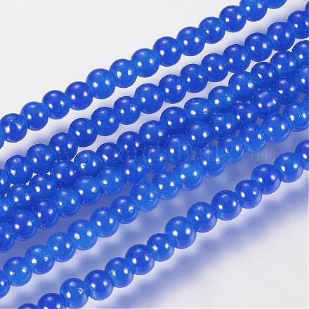 Imitation Jade Glass Beads Strands DGLA-S076-14mm-33-1