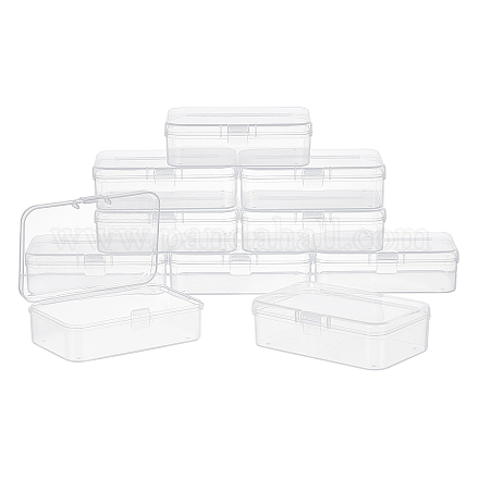Superfindings 10шт прямоугольные прозрачные пластиковые контейнеры для бусин с крышками контейнер для сортировки бусин ящик для ювелирных бусин таблетки мелкие предметы CON-WH0073-79-1