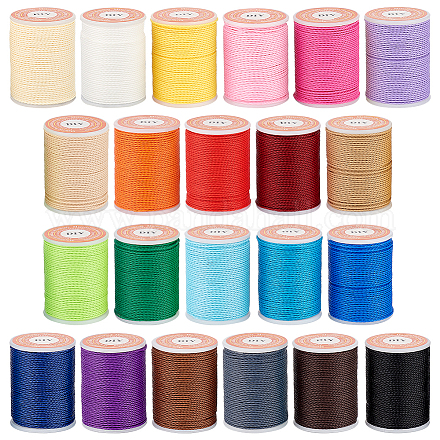OLYCRAFT 264 Yard 1mm Waxed Polyester Cord Twisted Sewing Waxed Thread Stitching Thread Cord for for DIY Bracelets Necklace Jewelry Making Friendship Bracelet - 22 Colors YC-OC0001-02-1