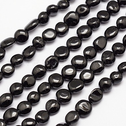 Natürliche schwarze Turmalin Perlenstränge X-G-L459-07-1