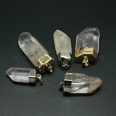 Natural Crystal Pencil Pointed Pendants G-M006-M01-1