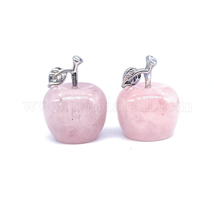Decoraciones de exhibición de cuarzo rosa natural de manzana XMAS-PW0001-079C-1