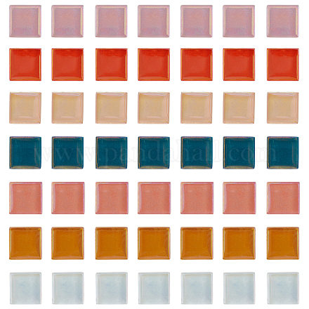 Chgcraft cabochon in mosaico di vetro 56pcs 7 colori GLAA-CA0001-11-1