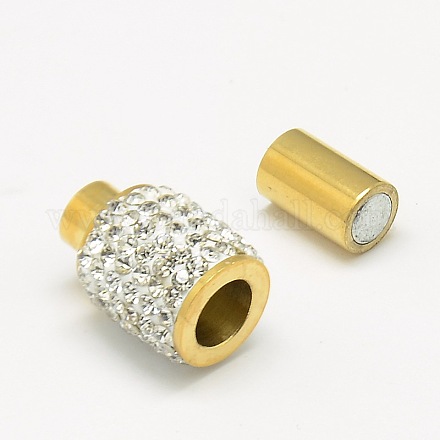 316 Stainless Steel Polymer Clay Rhinestone Magnetic Clasps X-STAS-O043-B-05D-1