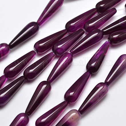 Dyed Teardrop Natural Agate Beads Strands G-I182-04-1