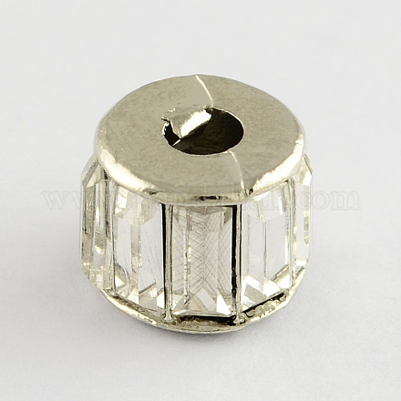 Column Brass Glass Rhinestone Beads KK-S128-09-1
