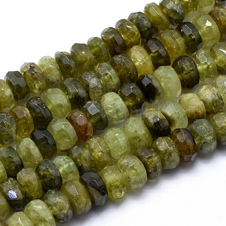 Naturelles grenat vert brins de perles G-K223-22-8mm-1