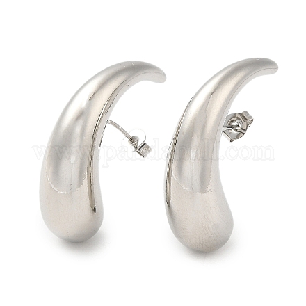 Латунные серьги-гвоздики в форме капли для женщин EJEW-D073-01P-1