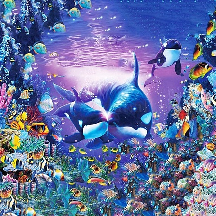 DIY Sea Animals Theme Diamond Painting Kits DIAM-PW0004-093D-1