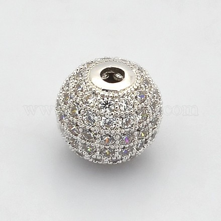 Perles rondes de couleur claire de zircone cubique CZ de grade AAA de micro pave KK-O065-6mm-05P-NR-1