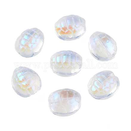 Perle di vetro placcato trasparente GLAA-N035-022-K01-1