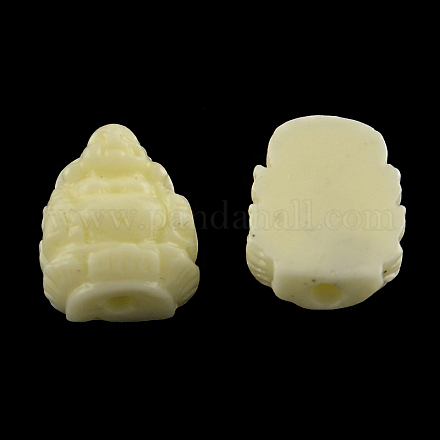 Dyed Synthetical Coral Buddha Beads CORA-R011-14B-1