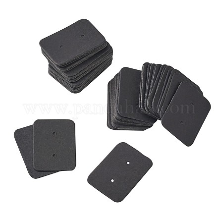 ペーパー ジュエリー イヤリング ディスプレイ カード  長方形  ブラック  35x25x0.5mm CDIS-TAC0001-02A-1