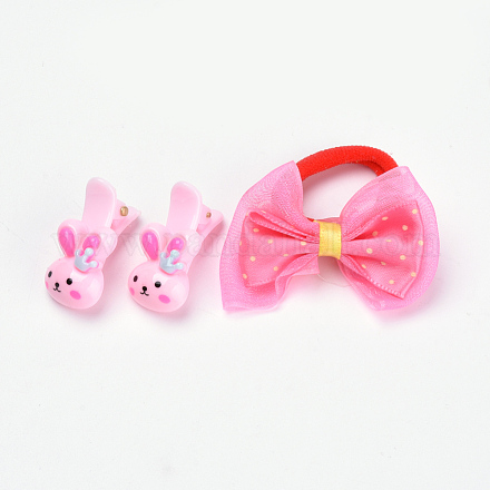 Jolis ensembles d'accessoires pour cheveux pour enfants en forme de lapin OHAR-S193-19-1