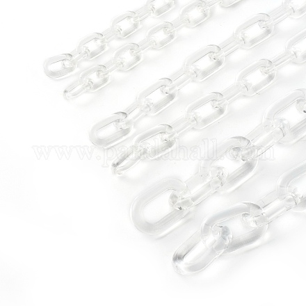 3 Stränge 3 Arten handgefertigte transparente Acryl-Kabelketten AJEW-JB00959-1