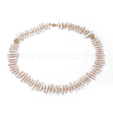 Pulseras envolventes de perlas keshi de perlas barrocas naturales BJEW-JB04932-1