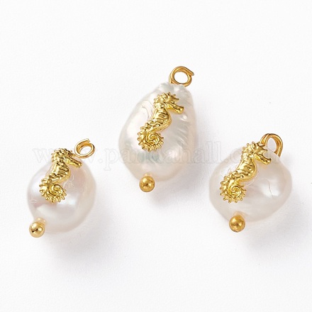 Ciondoli di perle naturali di keshi PALLOY-JF00594-02-1