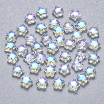 Perles de verre peintes par pulvérisation transparent GLAA-R211-04-G03-1
