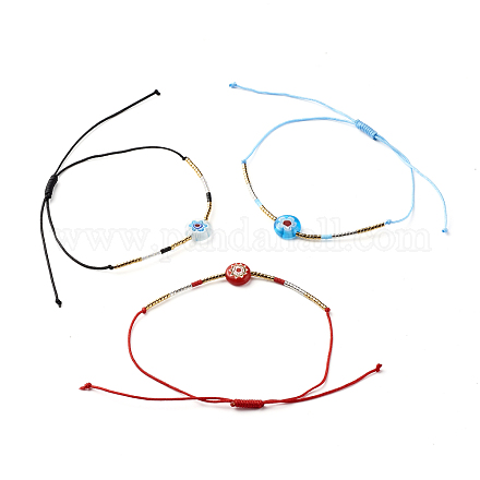 Kristall Sonnenblume handgemachte Millefiori Glasperlen Armbänder für Mädchen Frauen BJEW-JB06750-1