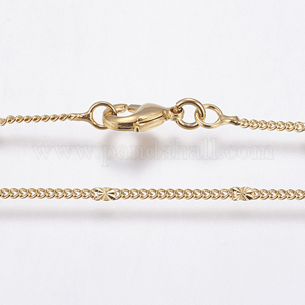 Eco-Friendly Rack Plating Brass Necklace Making X-MAK-G002-02G-FF-1