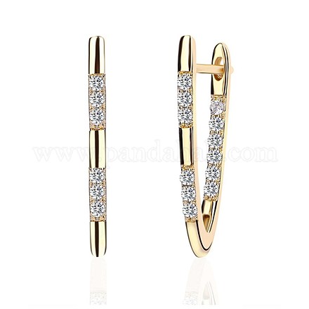 Brass Angular Hoop Earrings EJEW-BB35432-G-1