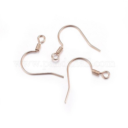 304 Stainless Steel Earring Hooks STAS-P210-22RG-1