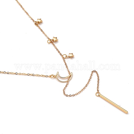 Brass Lariat Necklaces NJEW-JN02966-02-1
