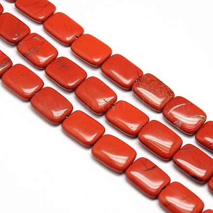 Natural Rectangle Red Jasper Beads Strands G-L251-03-1