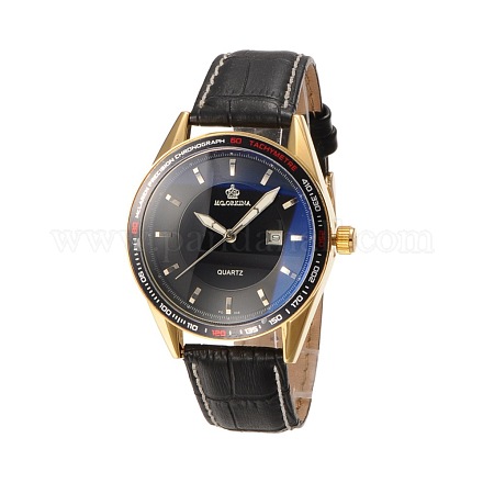 Relojes de pulsera de cuarzo de cuero de acero inoxidable de los hombres de alta calidad WACH-N032-07B-1