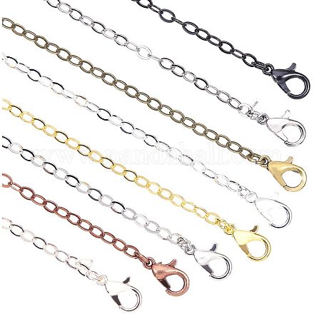 Brass Cable Chain Necklace Making MAK-PH0004-14-1