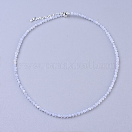 Collane di perle di agata blu naturale con pizzo X-NJEW-K114-B-A08-1