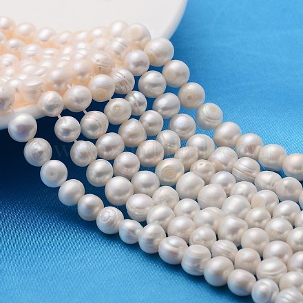 Hebras de perlas de agua dulce cultivadas naturales X-A02S7013-1