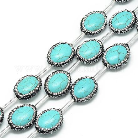 Perles de strass turquoise synthétique G-Q488-02-1