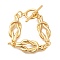 Brass Bracelet Making, with Toggle Clasps, Real 18K Gold Plated, 95mm, Hole: 1.5mm