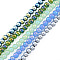 Electroplate Glass Beads Strands, Round, Mixed Color, 3mm, Hole: 0.8mm, about 128~138pcs/strand, 13.39 inch~15.28 inch(34~38.8cm)